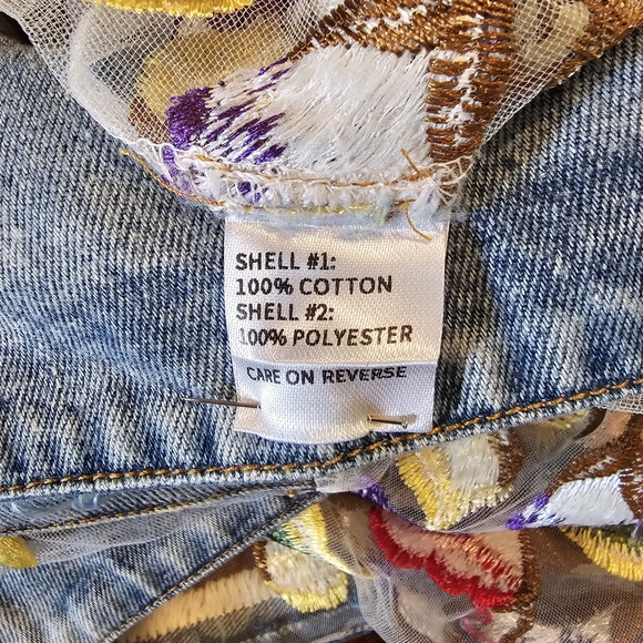 Adore Floral Embroidered Sheer Denim Vest - Picture 12 of 16